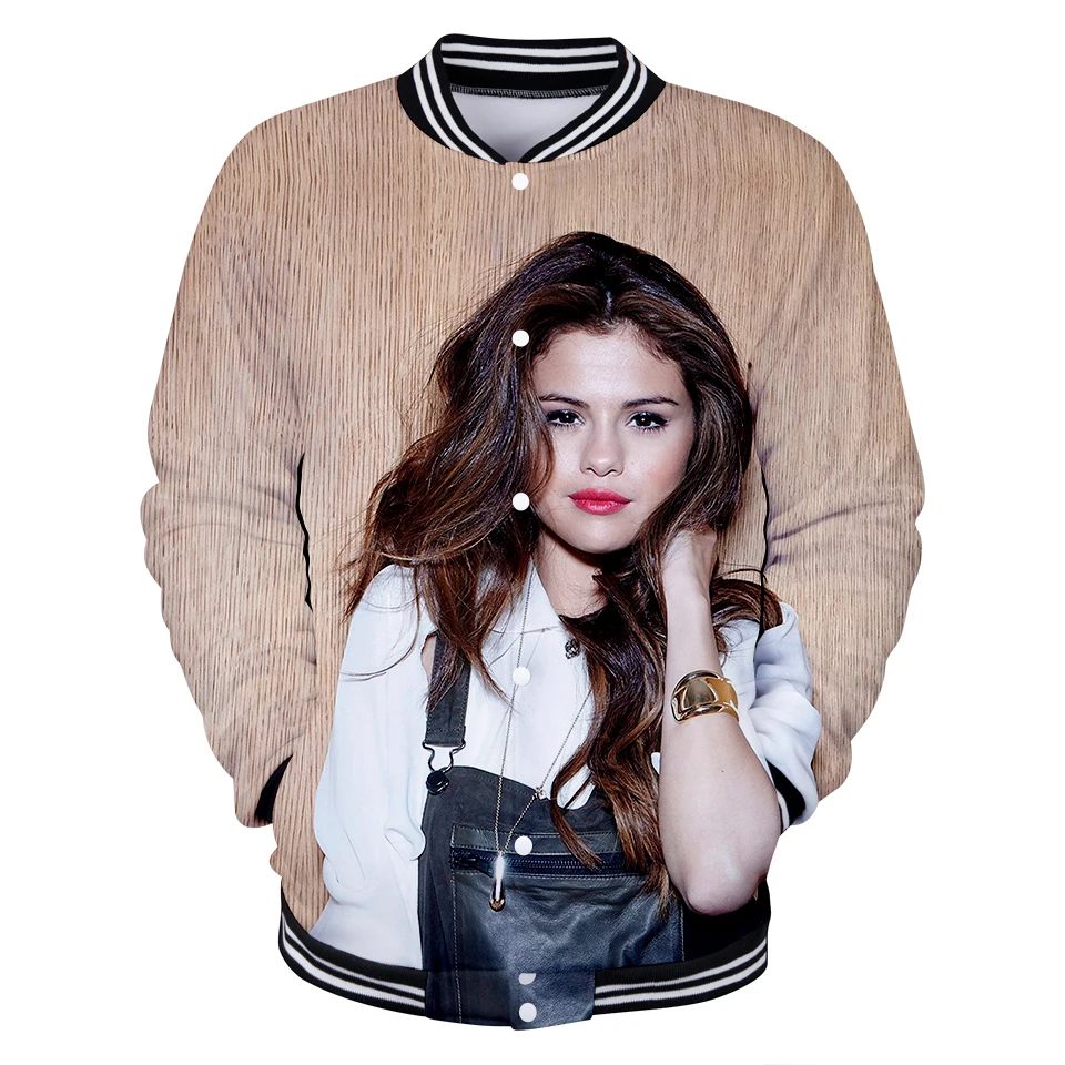 Мужская/Женская бейсбольная форма Selena Gomez Повседневная демисезонная куртка в