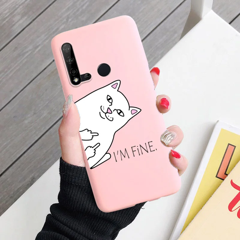 Carton Funny Cat Phone Case For Huawei Y3 Y5 2017 Y6 Y9 2019 Y7 Pro Prime 2018 Nova 5i 5 4E 4 3 3E 3i 2 Plus Soft Cover |