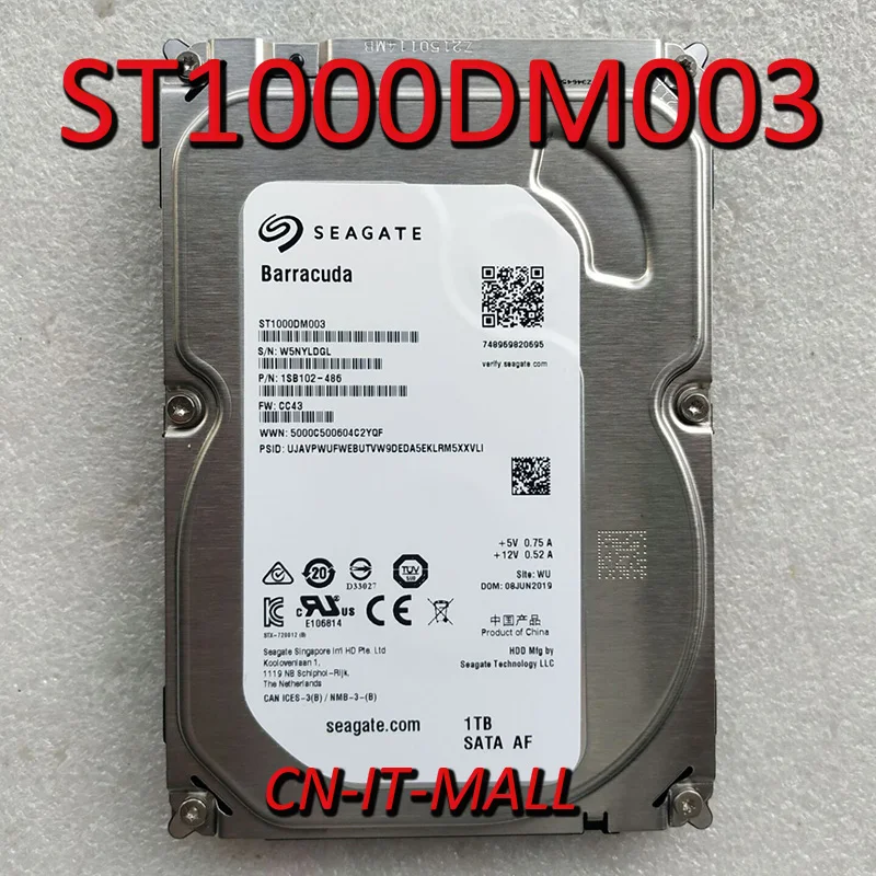 

Seagate ST1000DM003 1TB 64MB Cache SATA 6.0Gb/s 3.5" Internal Hard Drive