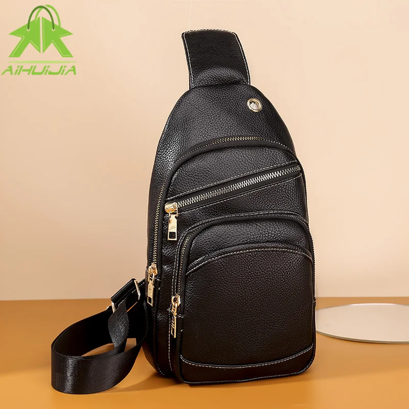

New Chest Bag for Women 2021 High Quality Solid Color Female Shoulder Crossbody Bags PU Leather Waist Bags Travel Purse Pocket
