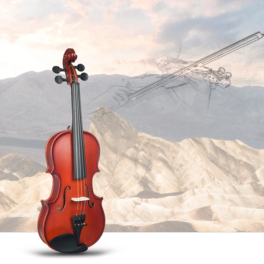 NEW 1/4 Violin Matte Violin Student Violin W/Case+Bow+Rosin Set For Biginner Violin Learner Natural Color Violin/Fiddle enlarge