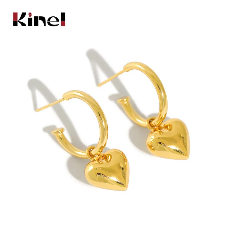 

Kine 925 Sterling Silver Minimalist Heart Earrings for Women 18K Plating Real Gold Engagement Silver Earring Fine Jewelry