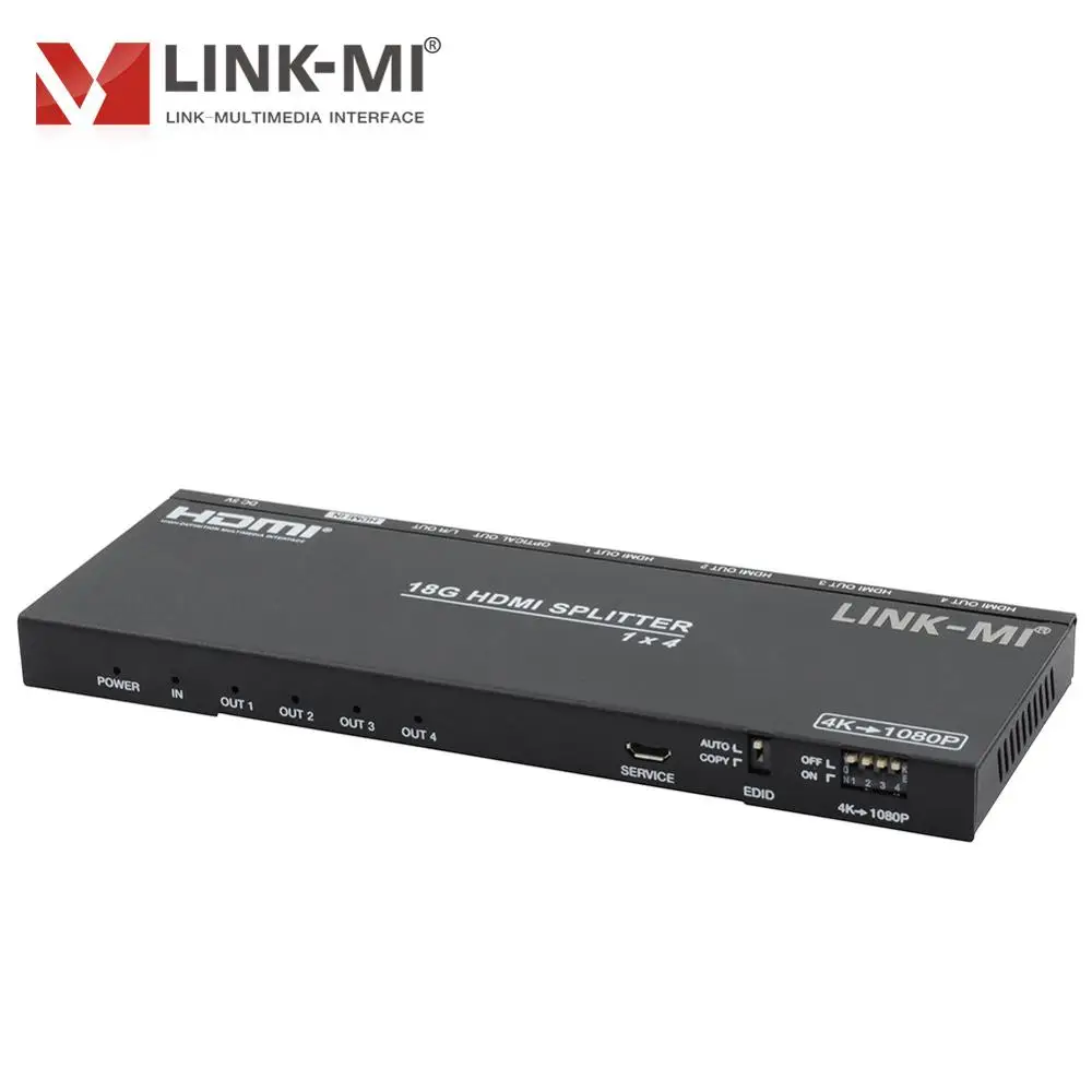 Разветвитель HDMI 2.0 1x4 со скалером/аудиоэкстрактом 18G 2.0b 4K2K @ 50/60 Гц
