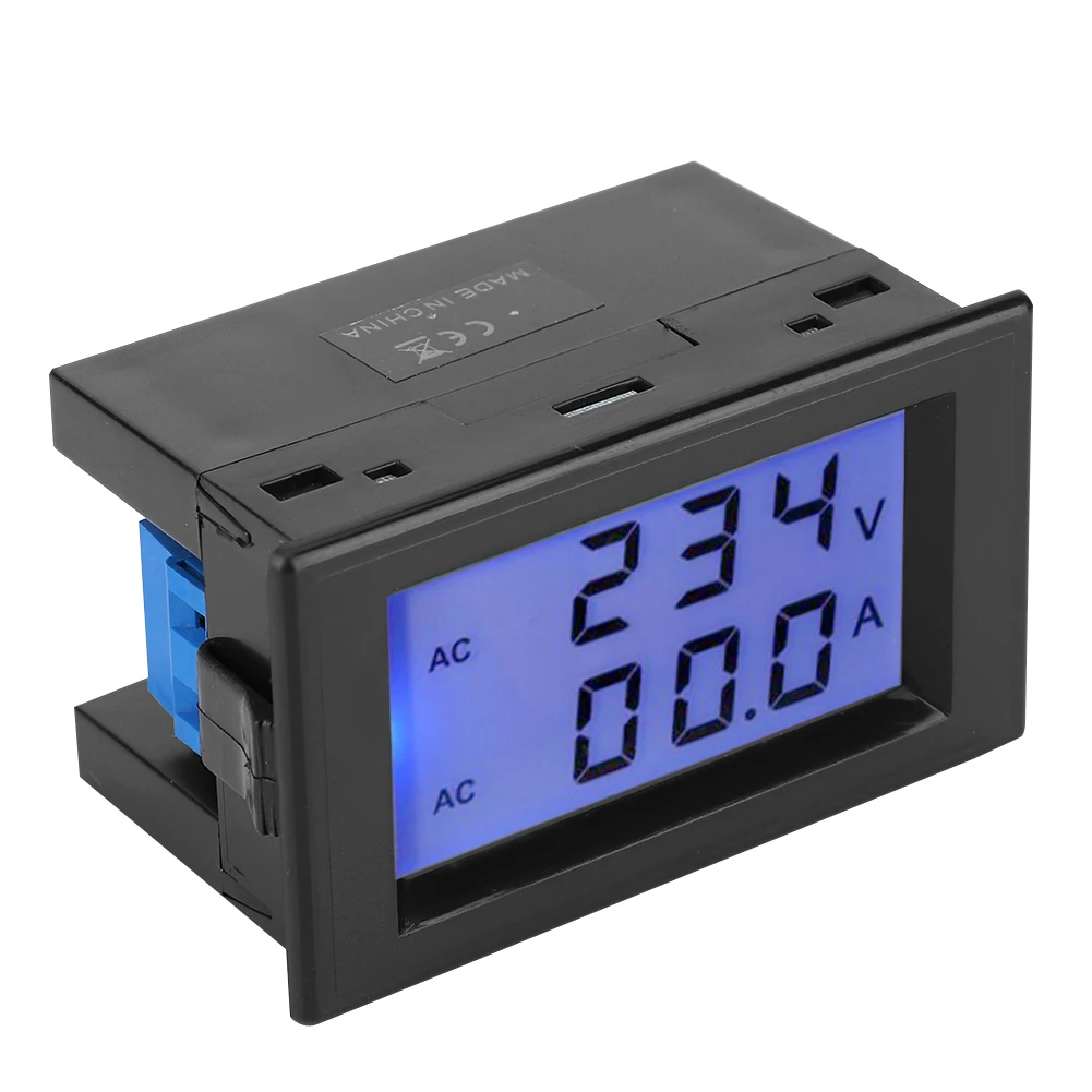 ЖК дисплей двойной измеритель напряжения Амперметр AC80 300V 200 450 в 0 1 100A с