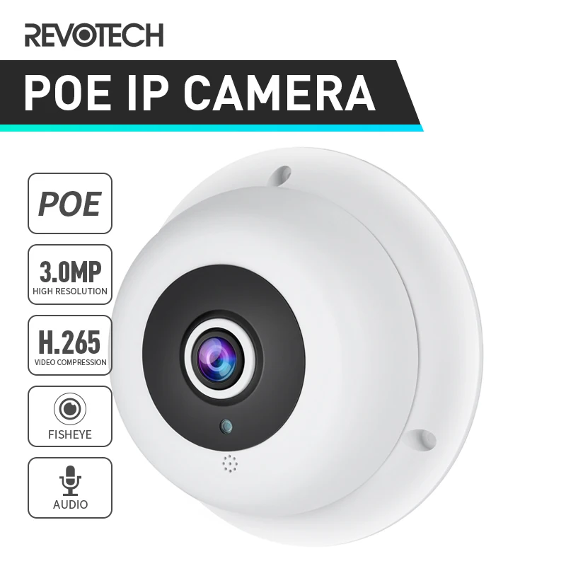 H.265 POE HD 3MP аудио рыбий глаз IP Камера 1296P 1080 3 массив светодиодный ИК панорамный