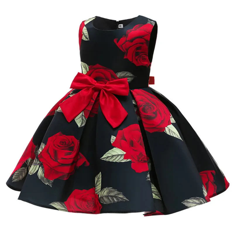 Детское праздничное платье для девочек с цветочным принтом | Детская одежда и