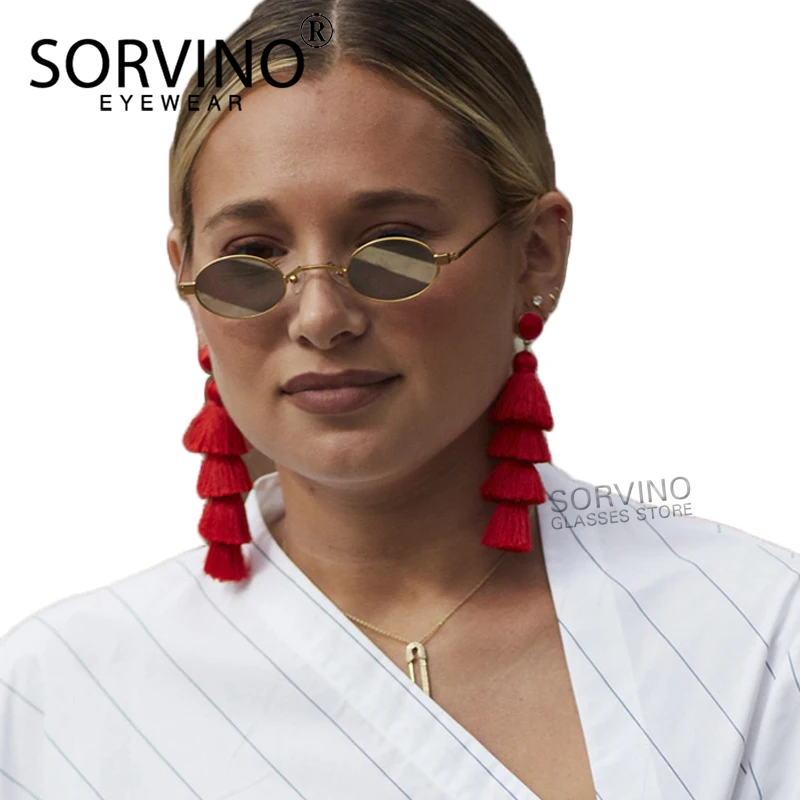 Женские узкие солнцезащитные очки в стиле стимпанк SORVINO винтажные маленькие