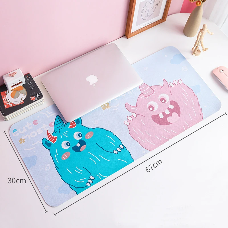 67x30cm cartoon mice pad office gaming computer desk mat modern table waterproof pu laptop cushion multifunction writing pad free global shipping