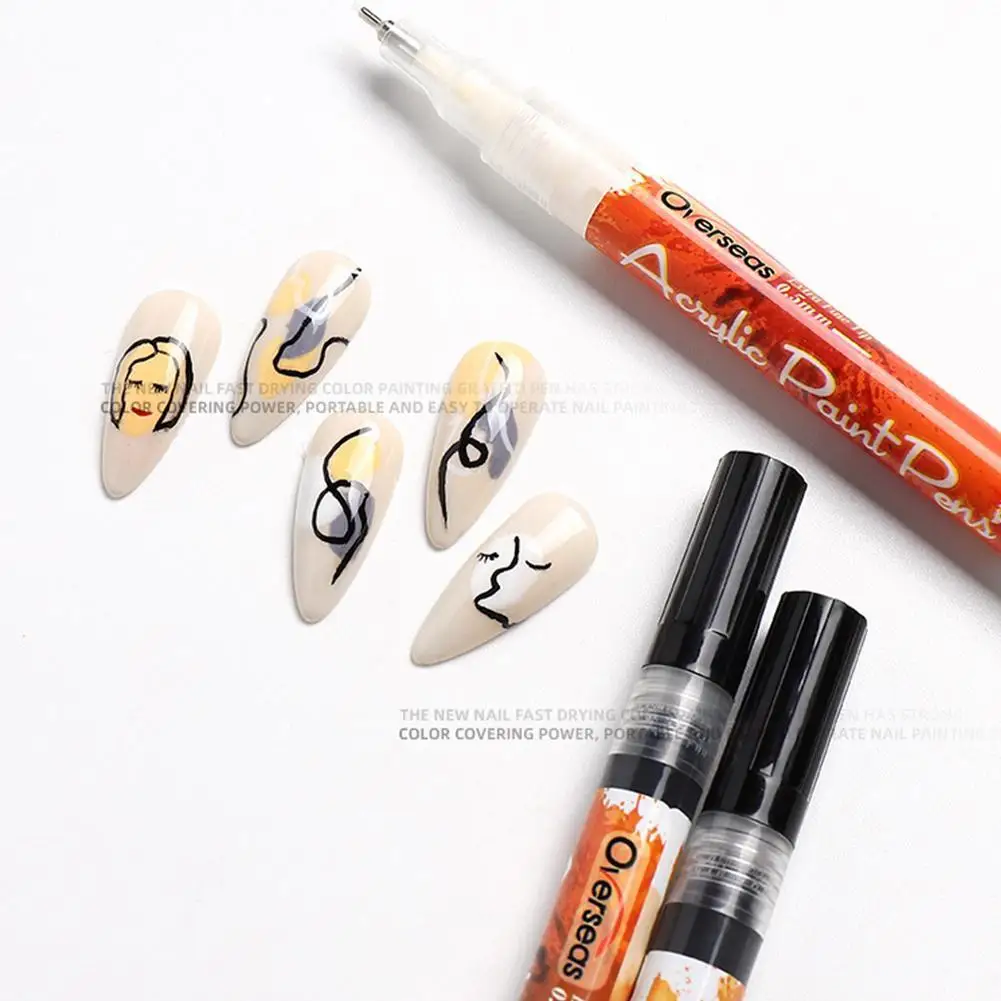 

1pcs Nail Art Graffiti Pen Black Color UV Gel Polish Design Dot Painting Detailing Pen Brushes DIY Nail Art Adorn Tools