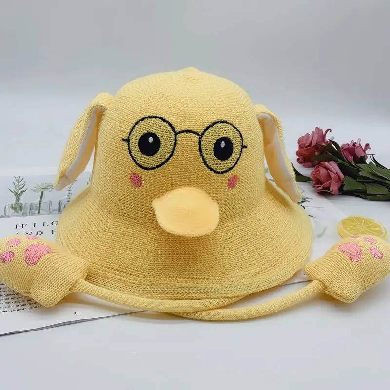 

New Summer Anime Cosplay Accessories Glasses Duck Fisherman Hat Childrens Sun-shading Hat Panama Fold Girls Beach Travel