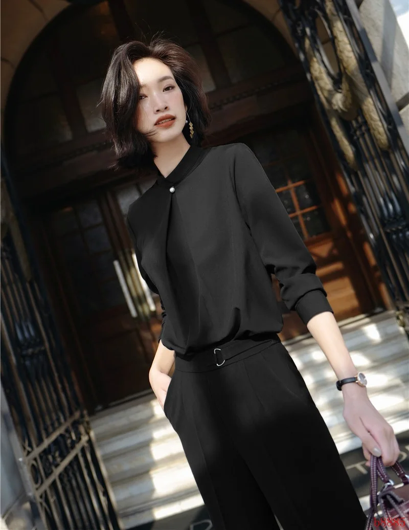 Женская блузка с длинным рукавом белая офисная одежда 2020 |