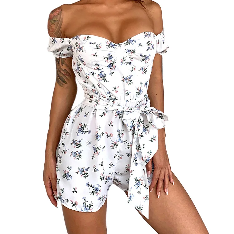 

European and American fashion women's high end summer new sling Casual Short Sleeve one-piece shorts for women