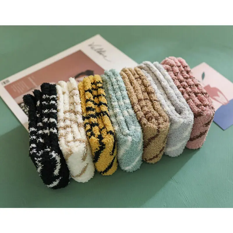 Горячие женские повседневные носки пушистые теплые тапочки милые с изображением