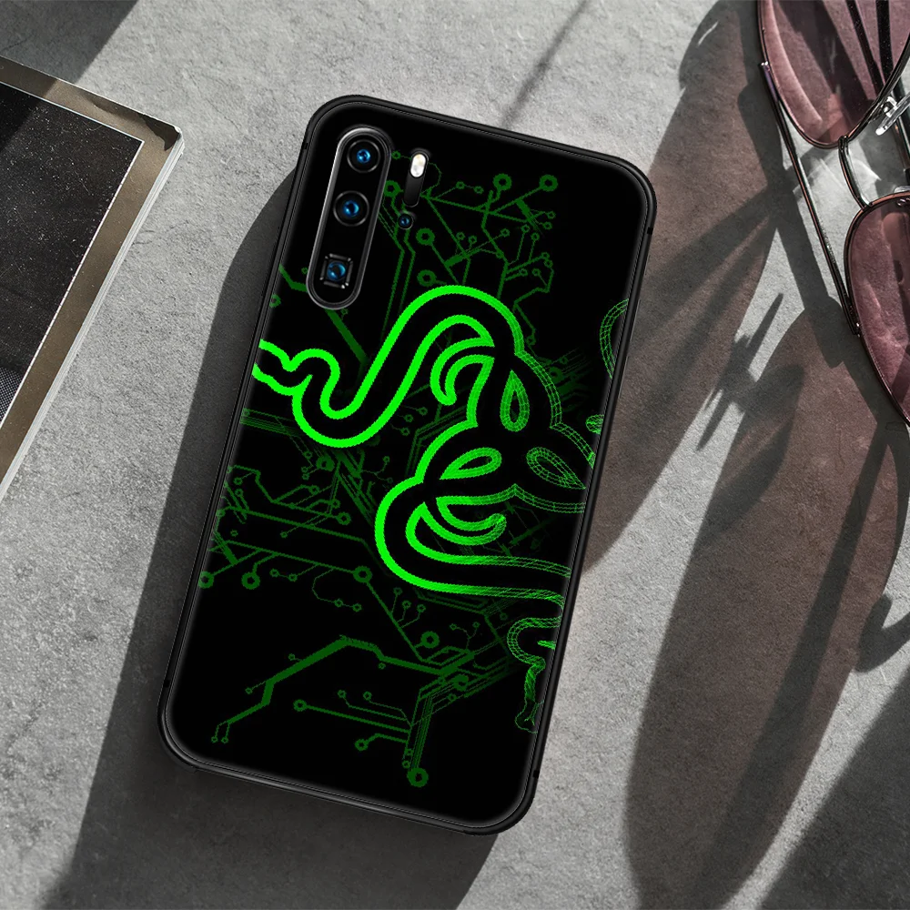 

Razer brand Phone Case For Huawei P Mate 10 20 30 40 Lite Pro smart Z 2019 nova 5t black Hoesjes Painting Waterproof 3D Cover
