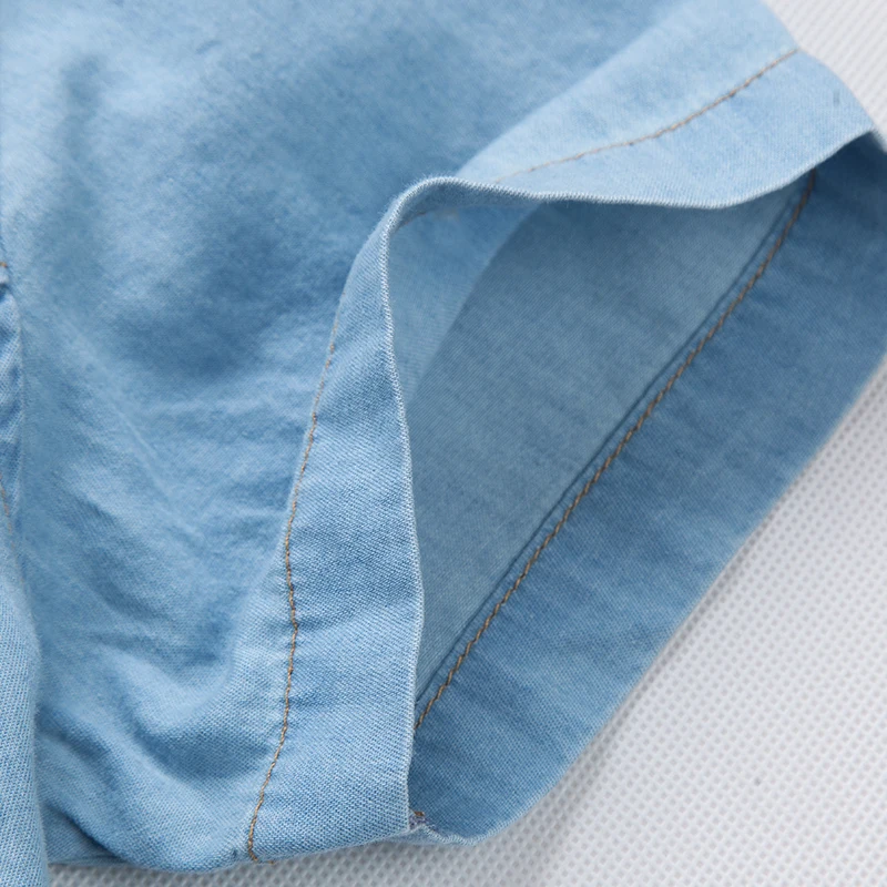 Новая мужская джинсовая рубашка летняя Стильная Повседневная с короткими