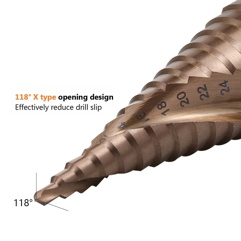 

Metal Drill 4-12/20/32mm Step Drill Bit HSS CO High Speed Steel Cone Cobalt Drill Bits Tool Set Hole Cutter For Stainless Steel