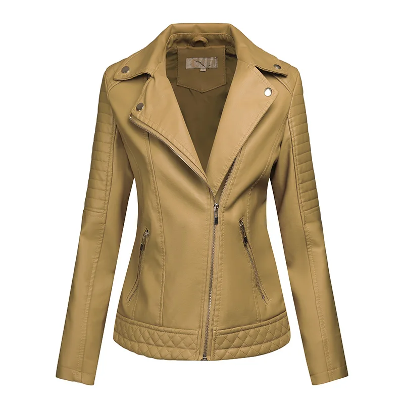 

Women's Leather Jacket 2021 New Female Coat Winter Women's Moto Biker Zipper Jacket Sheepskin Coat For Women