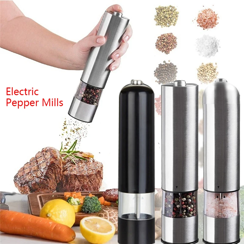

Electric Grinder Salt Black Pepper Mills Automatic Grinding Machine Adjustable Coarseness