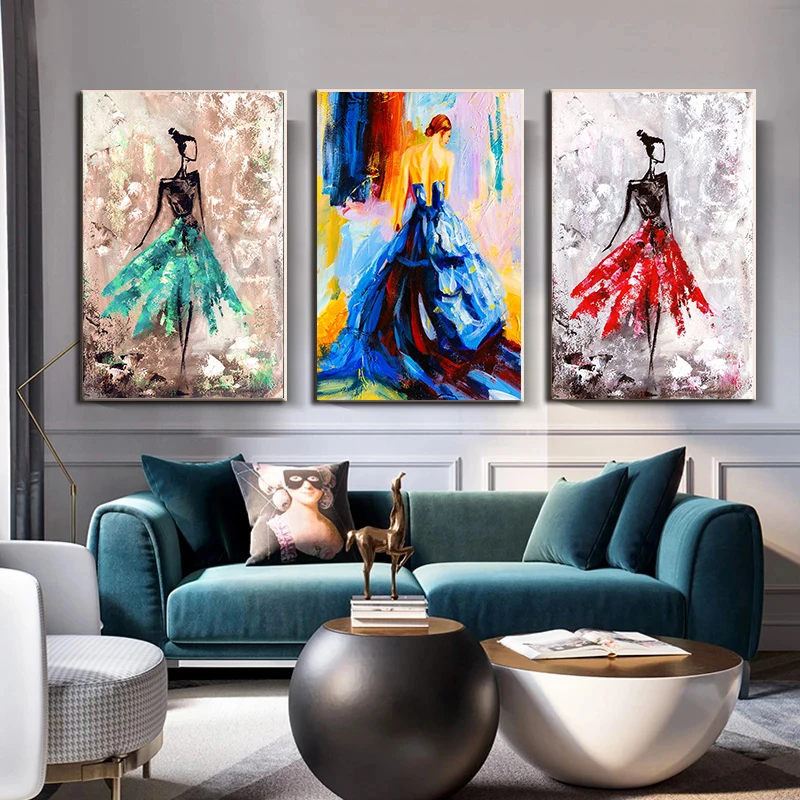 Абстрактная красочная живопись для балета холст настенная современный плакат и