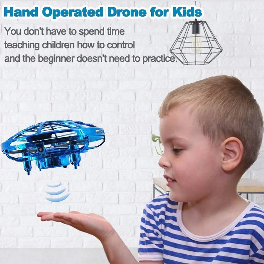 

Mini Helicopter UFO RC Drone Infraed Hand Sensing Aircraft Electronic Model Quadcopter flayaball Small drohne Toys For Children