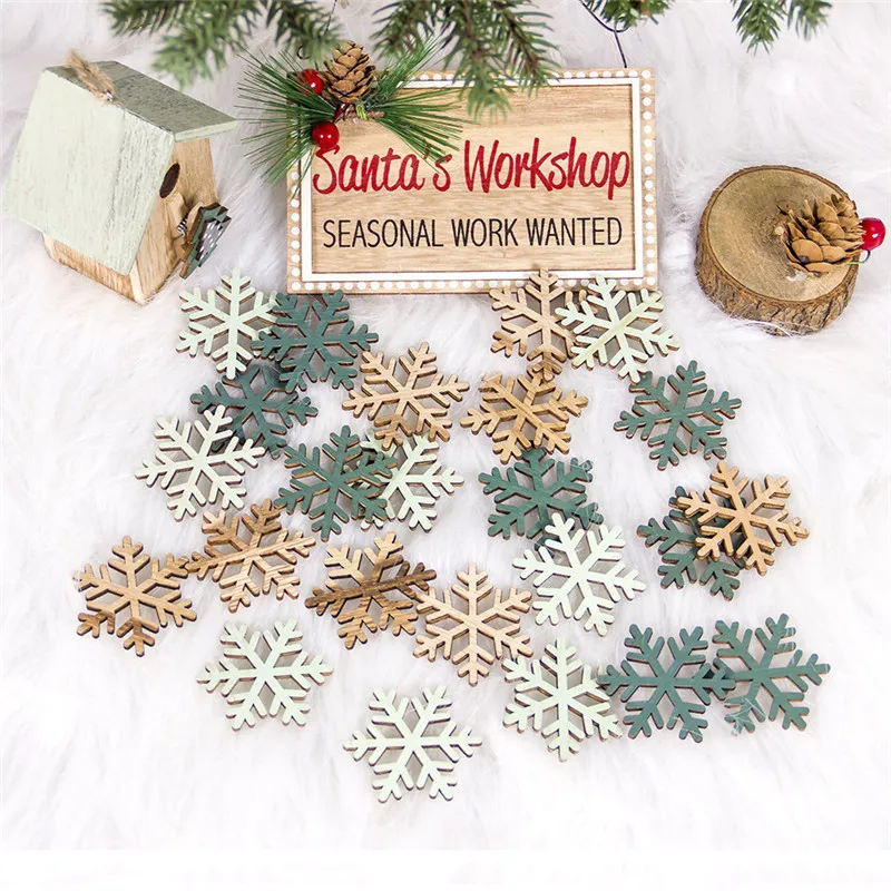 24 шт Новый год 2021 Ангел Деревянные Подвески Рождественская елка DIY