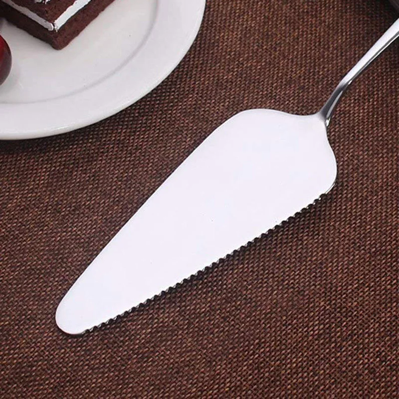 YUJIE Stainless Steel Toothed Cheese Cake Cutter Pizza Handle Spatula Slotted Pie Server Cutting Shovel For Accessories |