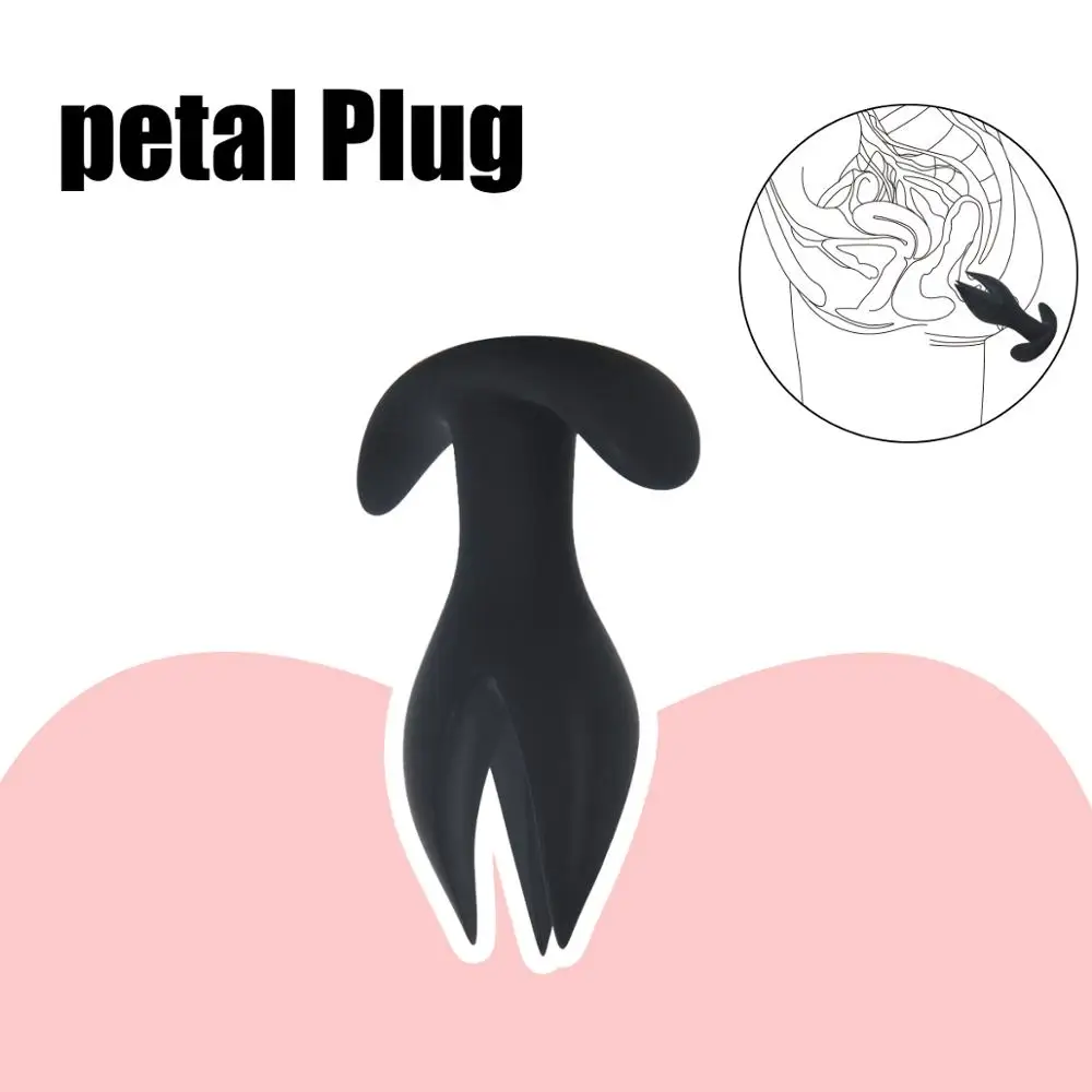 Силиконовая Анальная пробка Цветочная открывающаяся эспандер устройство для