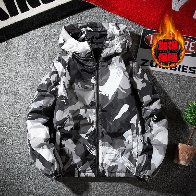 Liketkit мужские зимние куртки с капюшоном 2019 повседневные камуфляжные стеганые