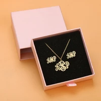dodoai customized jewelry sets trendy letter earrings stainless steel name necklaceearringsbracelet ring nameplate gift