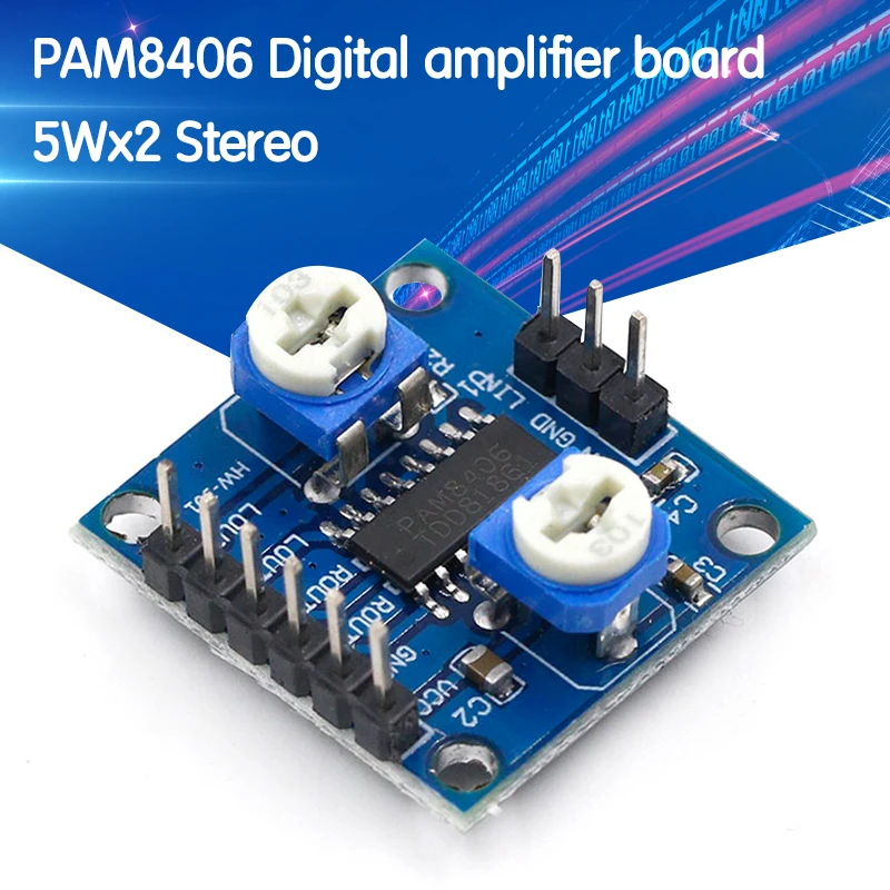 

1pcs PAM8406 Digital amplifier board with volume potentiometer 5Wx2 Stereo