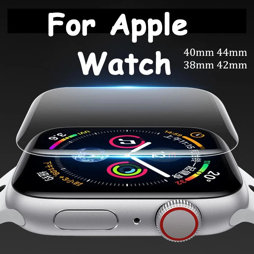 Мягкая пленка для Apple Watch band 44 мм 40 Защитная экрана 42 38 9D HD устойчивая к царапинам