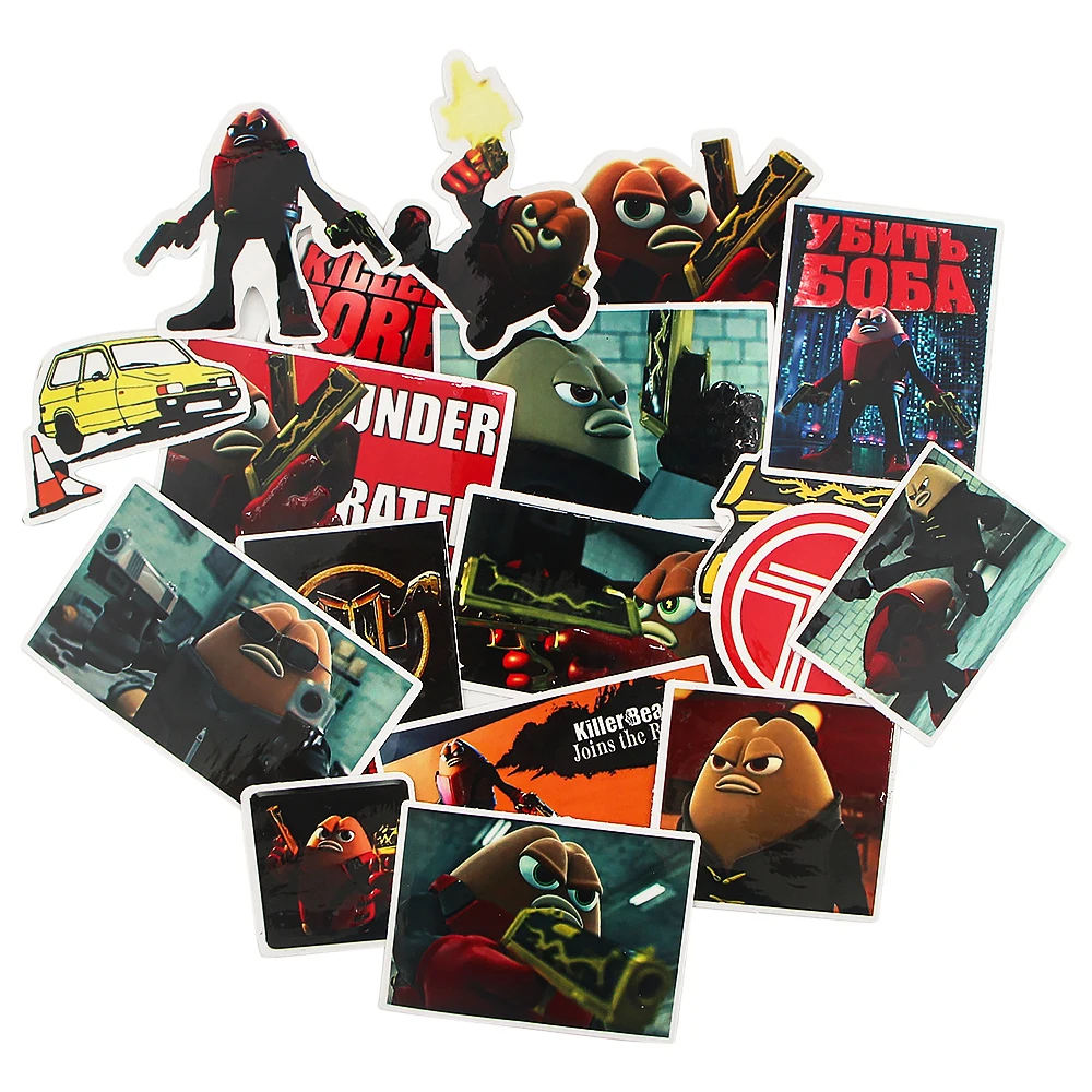 

LX574 18PCS Bean Killer Game Hand Account Stickers Retro Small Fresh DIY Phone Photo Album Stickers Birthday Gift For Children