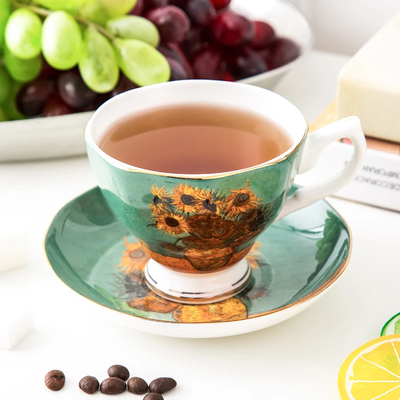 Ван Гог чайная чашка и пакетик керамическая коробка кофейная блюдце ложка набор