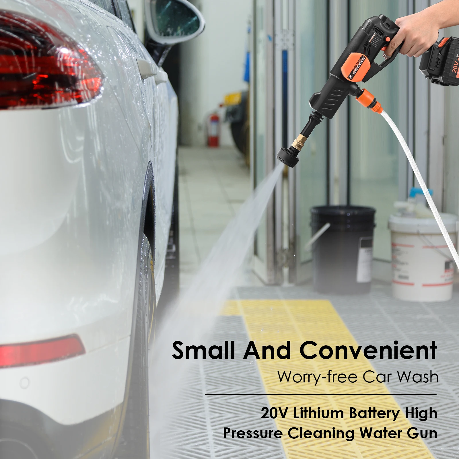 

Cordless Electric Pressure Washer Gun Portable Surface Cleaner For Smaller Jobs Clean Washer Hose Car Wash 5-In-1 Nozzle 3000mah