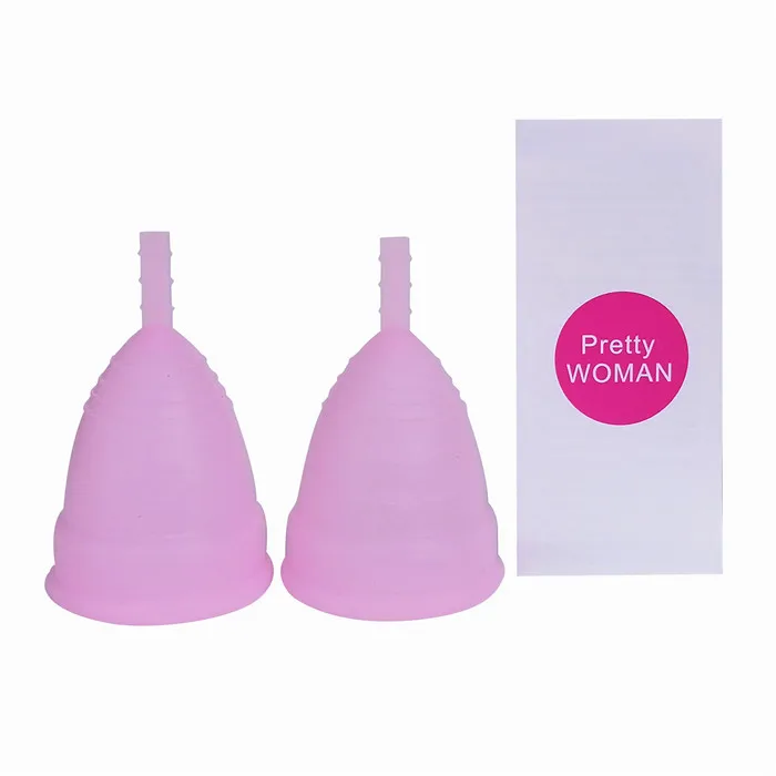 A4-2Cup-Pink Товары для женской гигиены, менструальная чашка для женщин, силиконовая менструальная чашка, менструальная чашка, многоразовая менструальная чашка для женщин - Цвет: A4-2Cup-Pink