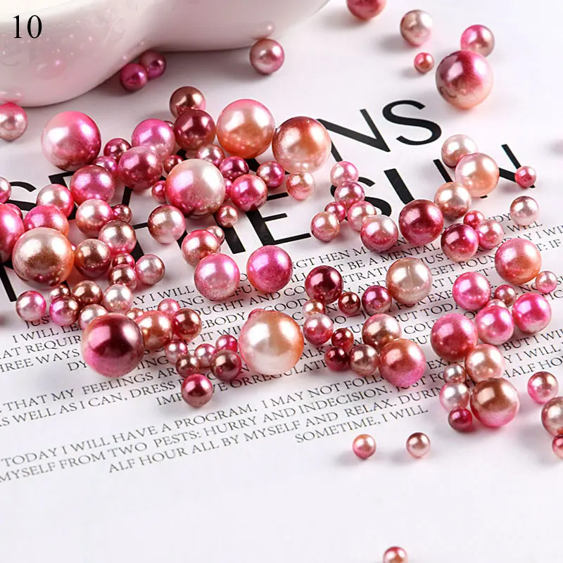 

Fashion Imitation Pearl Beads Round Craft Accessory Mix Rainbow Color Nonporous Creative Jewelry Accessories DIY Nail Pearl