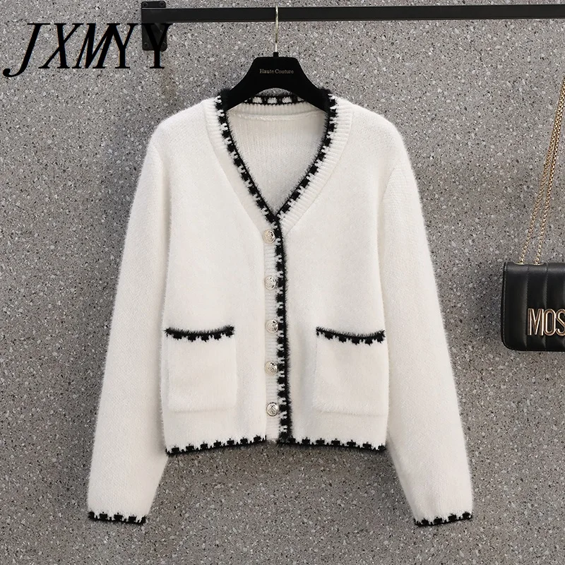 

JXMYY модная женская модель 2021, новый кардиган, куртка, небольшой аромат, Свободный дикий свитер, куртка