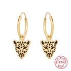 Aide 925 Стерлинговое серебро подвеска в форме головы леопарда, свисающие серьги для женщин, серьги, 18k, позолота, пирсинг ювелирные Pendientes плата