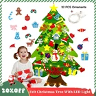 DIY войлочная Рождественская елка со светильник кой Новогодняя дверь настенные украшения Искусственная елка детские игрушки Рождественское украшение