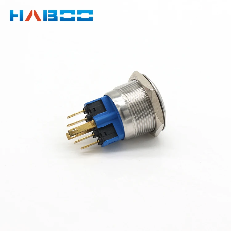 Металлический кнопочный переключатель 22 мм 6-контактный кольцевой светодиодный