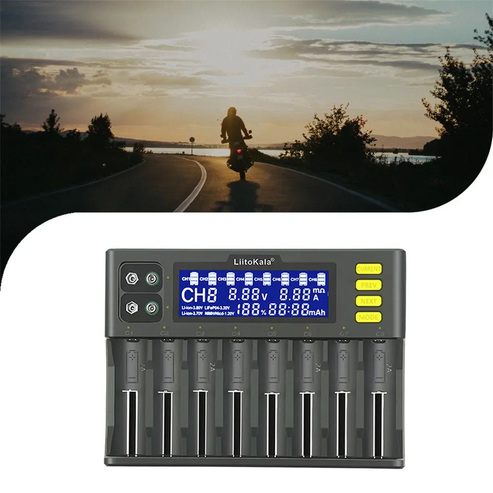 lii s8 battery charger li ion 3 7v nimh 1 2v li fepo4 3 2v imr 3 8v charger for 18650 26650 21700 26700 aa aaa free global shipping