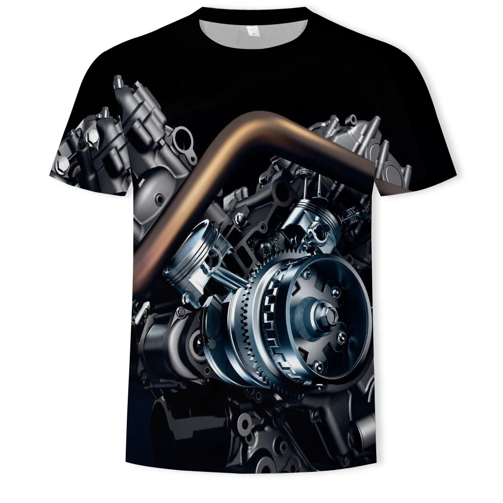 

Hot-selling men's 3DT shirts in summer, digital printing patterns on mechanical parts, casual fashion cool T-shirts