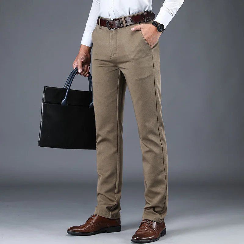 

Брюки мужские длинные, модные классические штаны ручной работы, деловые повседневные, весна-осень