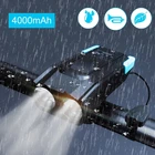 Велосипедный передний фонарь со встроенным датчиком, 4000 мАч, интеллектуальная вспышка для велосипеда, аксессуары с динамиком, зарядка через USB светодиодный Светодиодная лампа для велоспорта