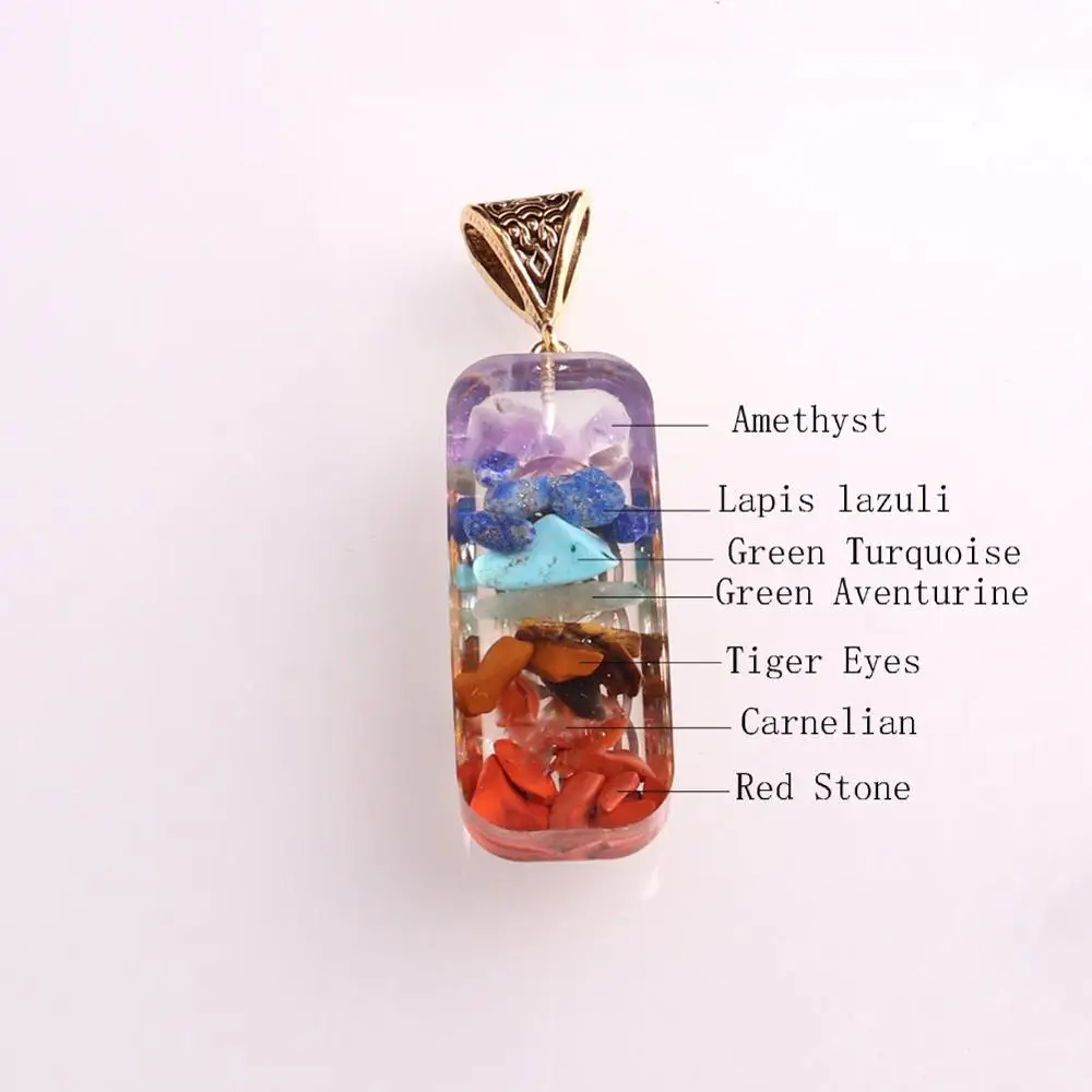 12 шт 7 Чакра радиестезия ожерелье подвесной рейки Druzy Orgonite энергия маятник