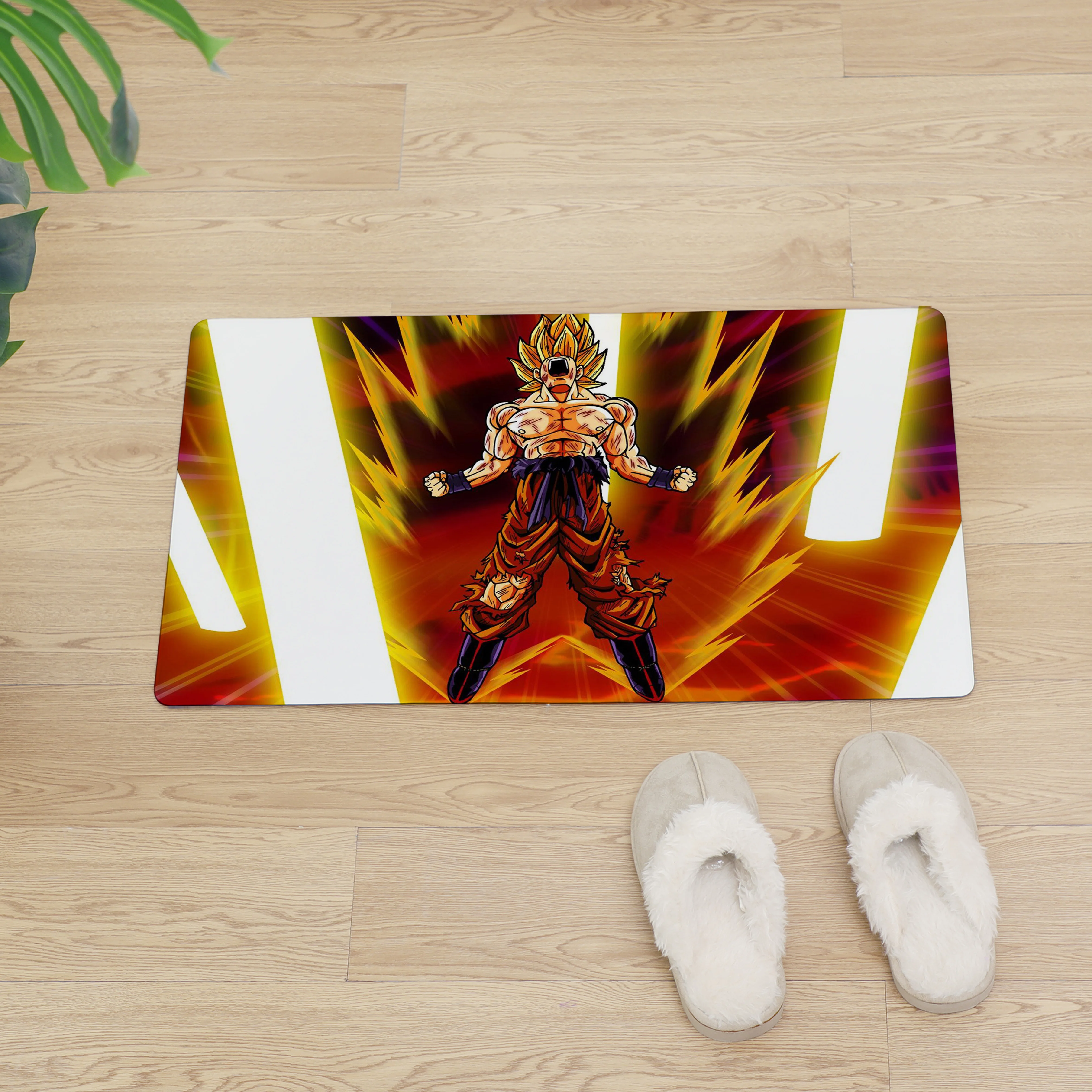 Мультфильм Аниме Saiyan принт дверной Коврик входная дверь из ПВХ Коврик Кожаный напольный Коврик нескользящий кухонный ковер легко чистить ковер Коврик