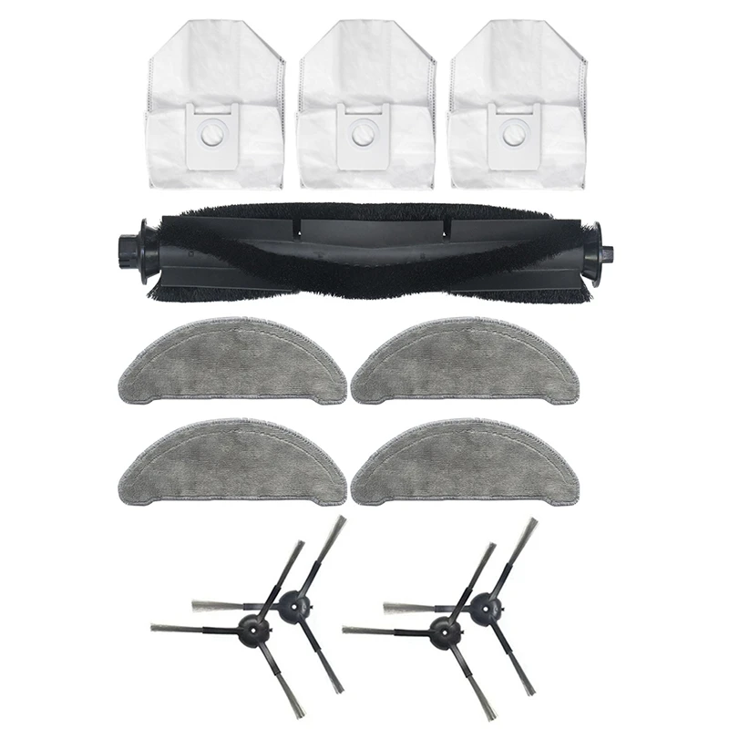 

2 комплекта деталей для пылесоса: 1 набор пылесборников и 1 набор основная щетка, боковая щетка, ткань для швабры