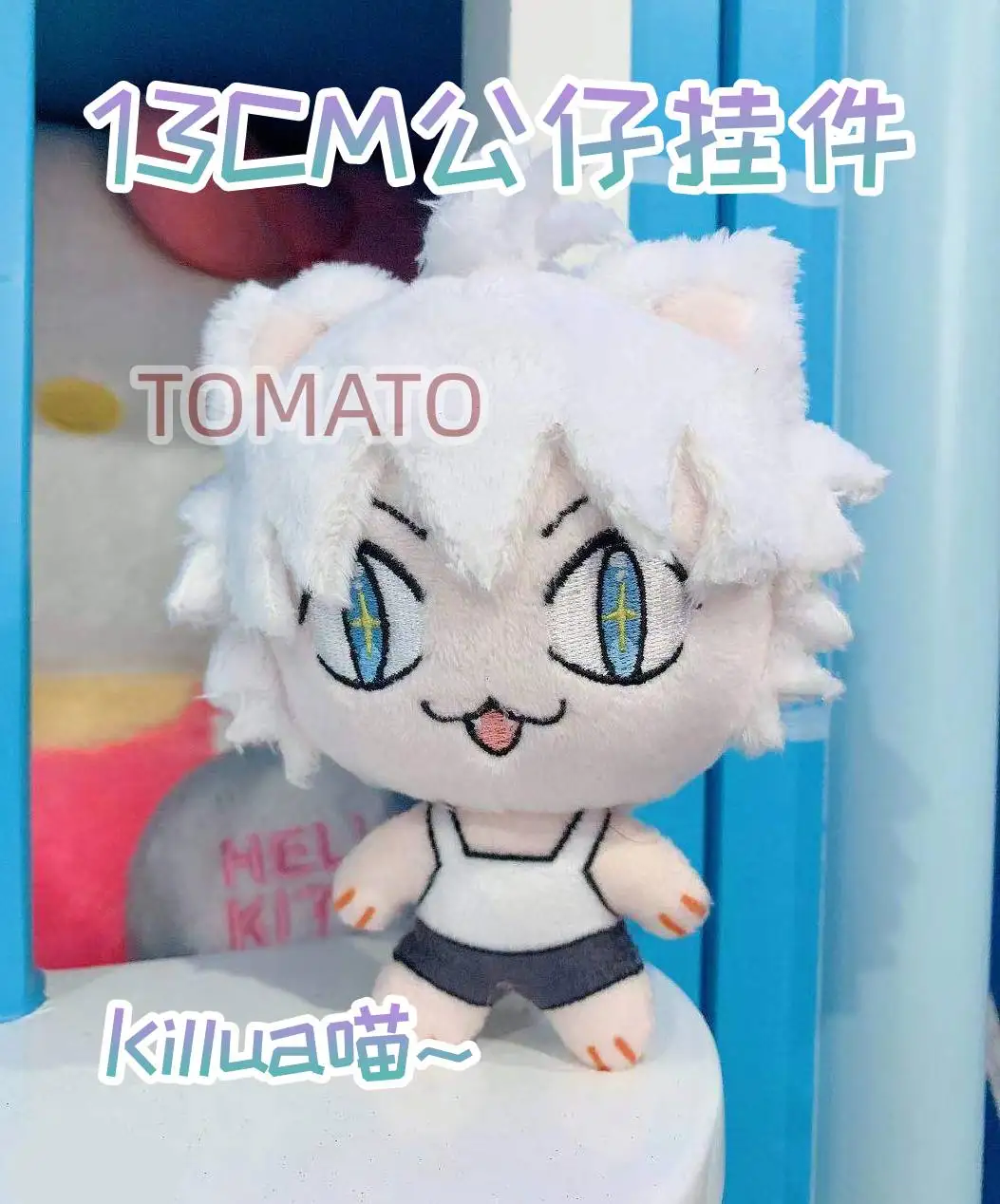 

New Anime HUNTER × HUNTER Killua Zoldyck Cute Cat Cosplay Plush Mini Doll Keychain Cartoon Toys Key Rings Christmas Gifts 13cm