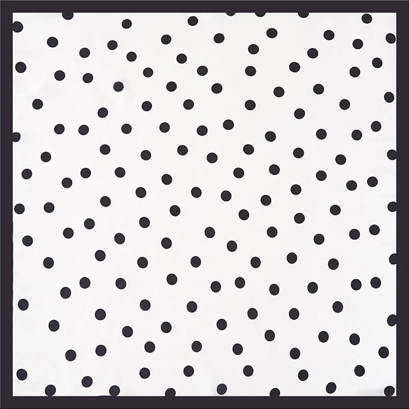 Женский атласный шелковый шарф Matagorda в горошек с цветочным принтом 60 см подарок