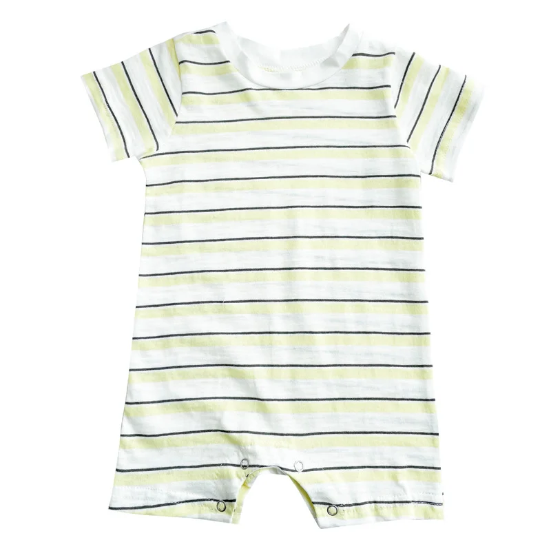 

New baby summer clothes thin section trendy baby short-sleeved striped romper